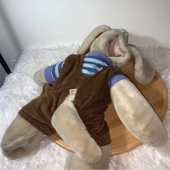 Vintage Ganz Bros 1981 Plush WRINKLES Dog Hand Puppet BROWN CORDOROY OVERALLS - Picture 5 of 11